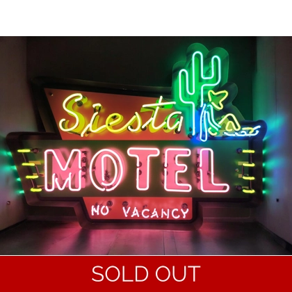 Siesta Motel Neon Sign / Motel Signs / No Vacancy Signs / Motel Neon